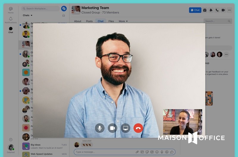 Video chat Facebook Workplace