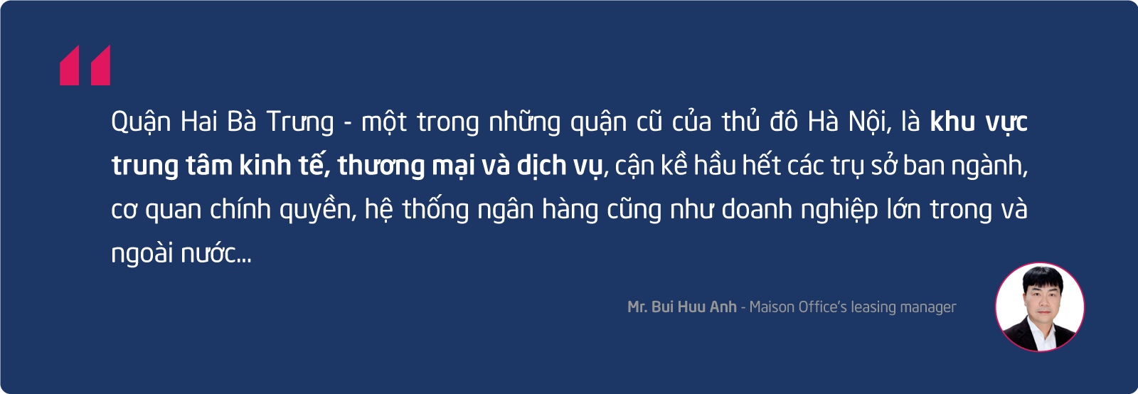 môi giới nói về quận Hai Bà Trưng