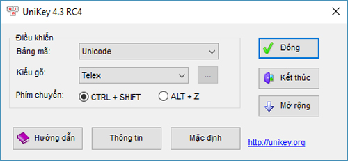 phần mềm gõ tiếng việt Unikey