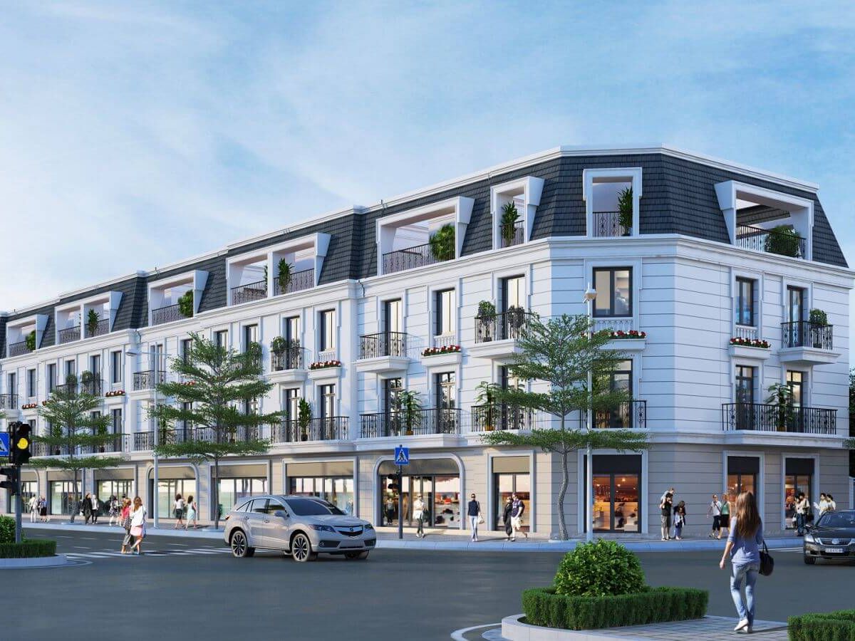 Thiết kế mặt tiền rộng và vị trí thương mại giúp shophouse thu hút khách