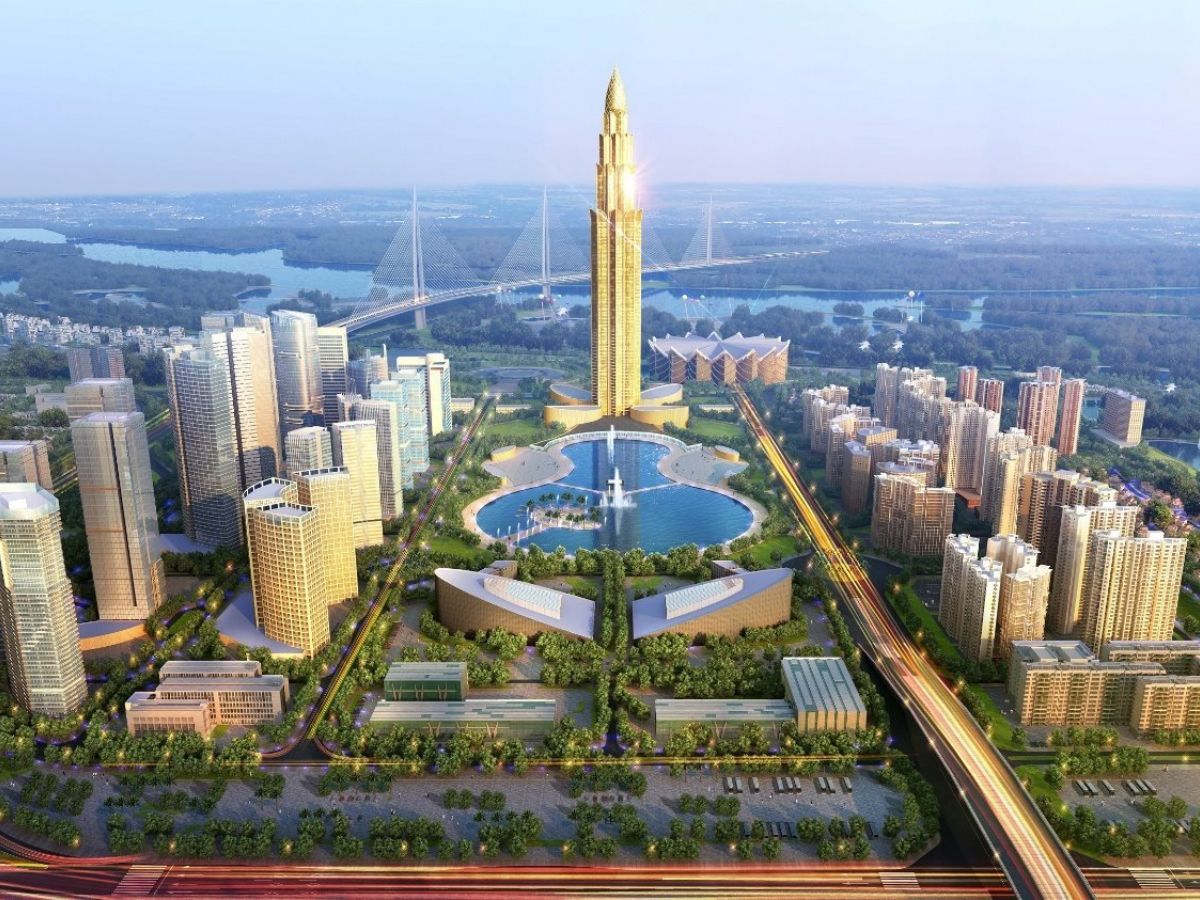 Phối cảnh Phương Trạch Tower tòa tháp dự kiến cao nhất Việt Nam tương lai