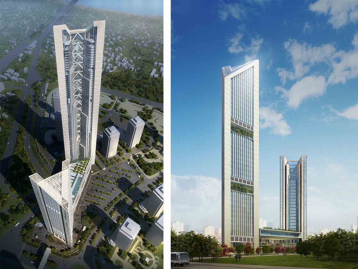 Thiết kế VietinBank Tower với khối tháp đôi liên kết