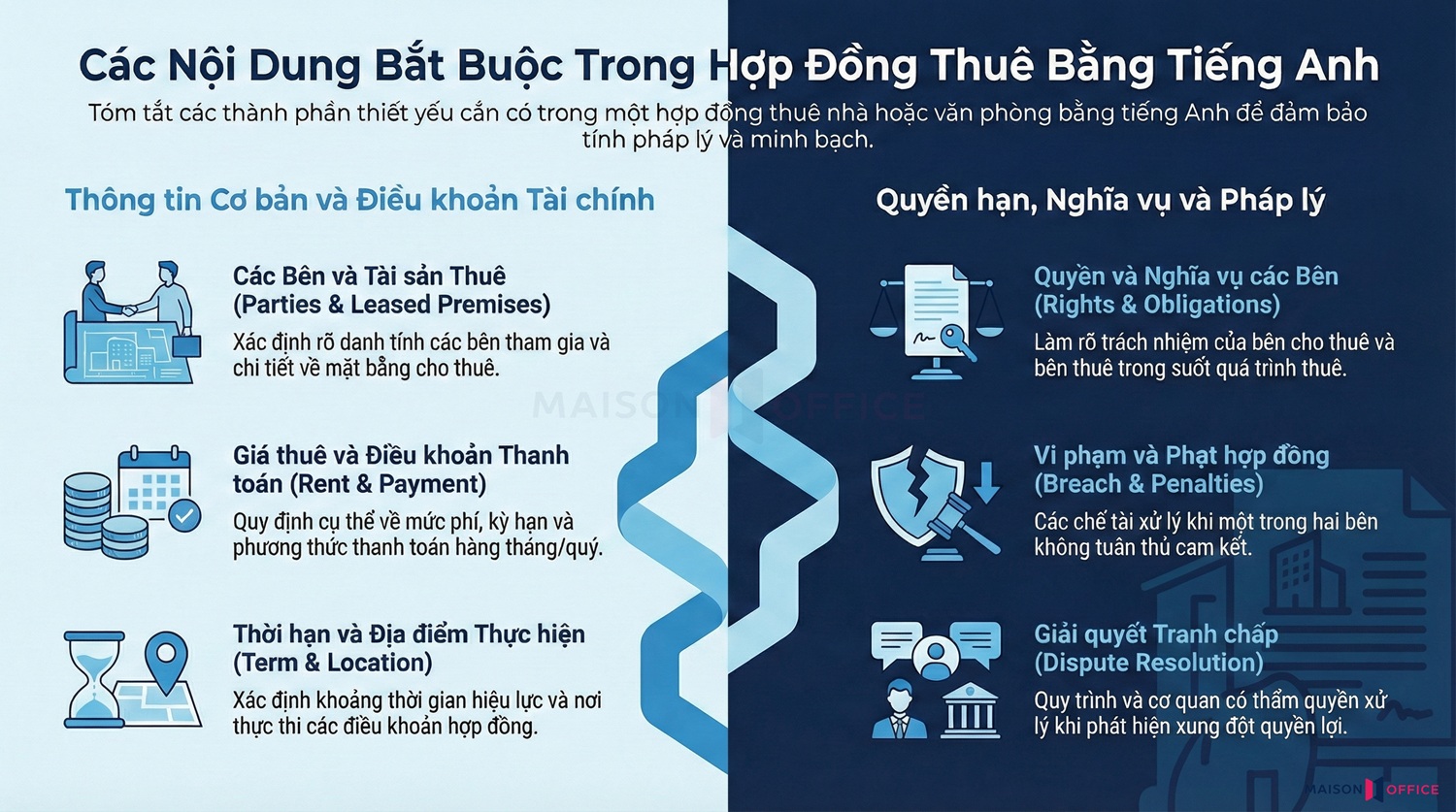Những nội dung cần có trong văn phòng tiếng Anh