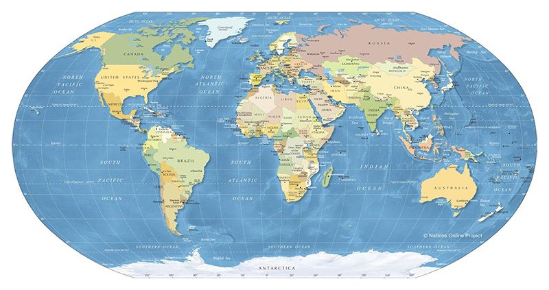 Bản đồ thế giới và các châu lục mới nhất hiện nay