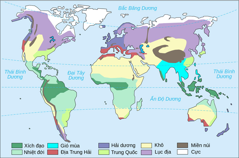 Mẫu bản đồ khí hậu thế giới