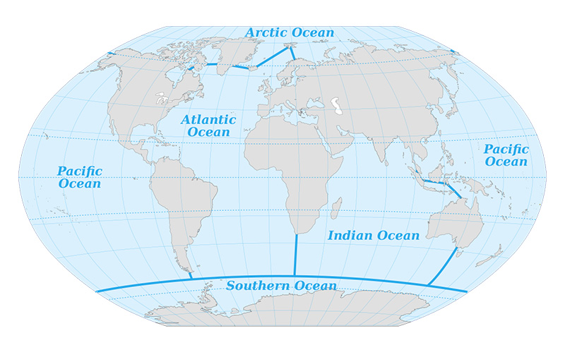 Bản đồ các đại dương trên thế giới