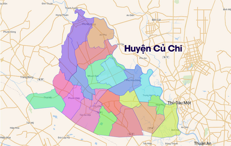 Bản đồ huyện Củ Chi