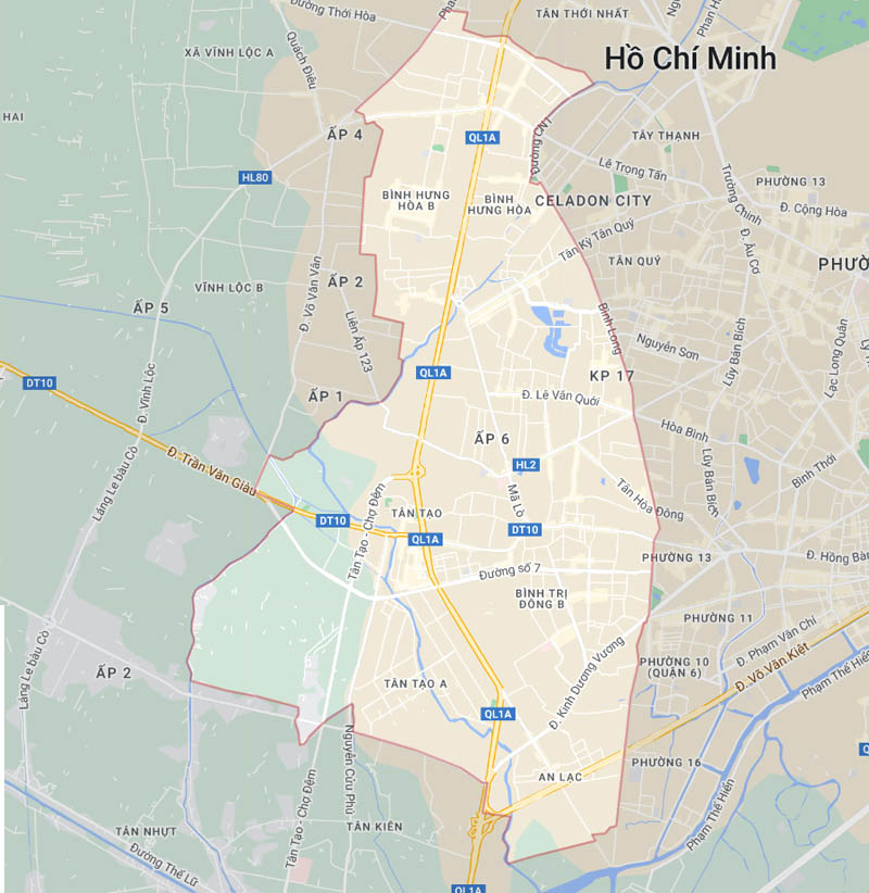 Bản đồ giao thông quận Bình Tân