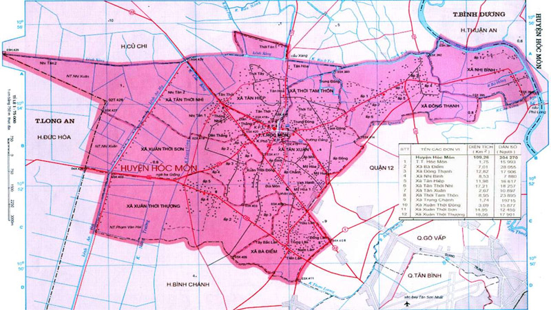 Bản đồ quy hoạch huyện Hóc Môn