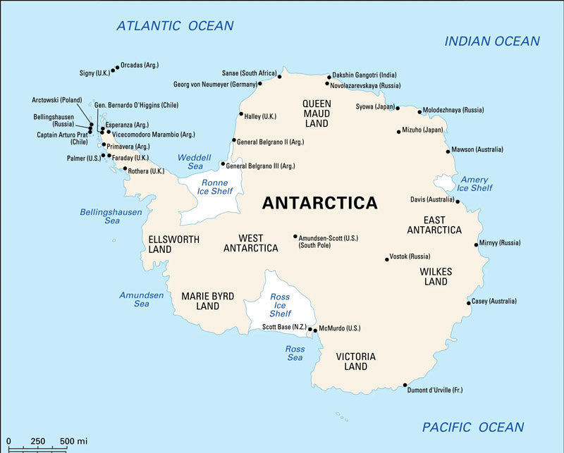 Bản đồ châu Nam Cực