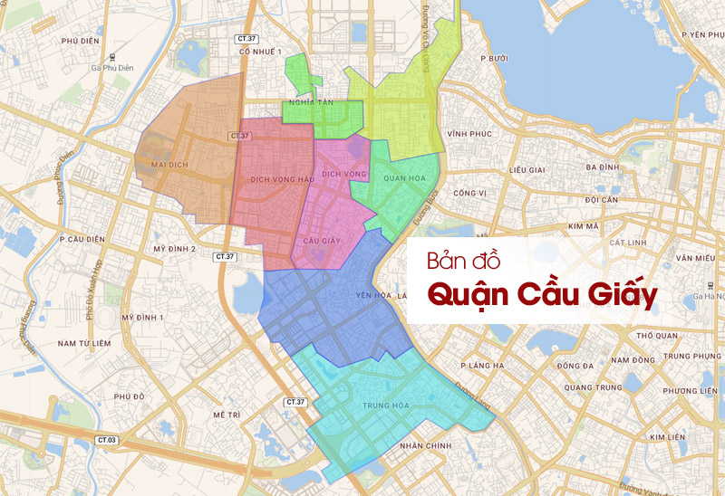 Bản đồ quận Cầu Giấy thành phố Hà Nội