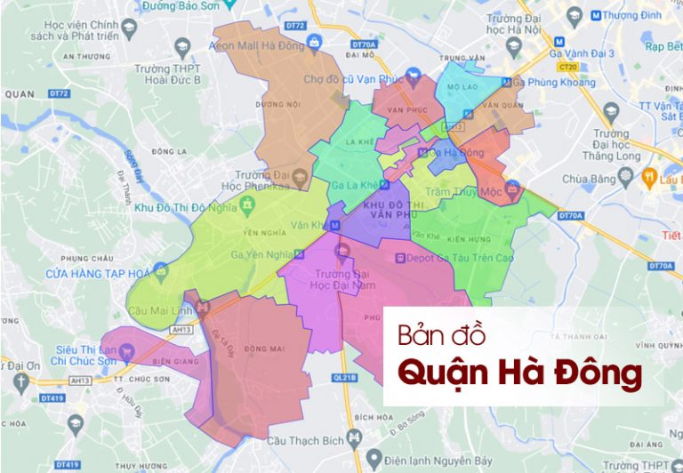Bản đồ hành chính quận Hà Đông Hà Nội chi tiết