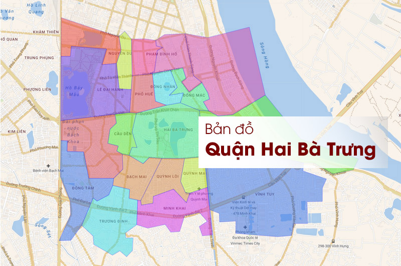 Bản đồ quận Hai Bà Trưng thành phố Hà Nội