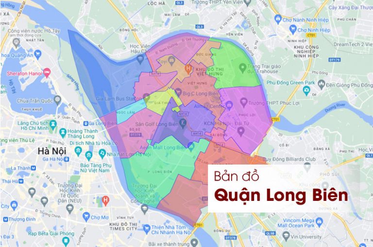 Bản đồ hành chính quận Long Biên Hà Hội chi tiết [Mới nhất]