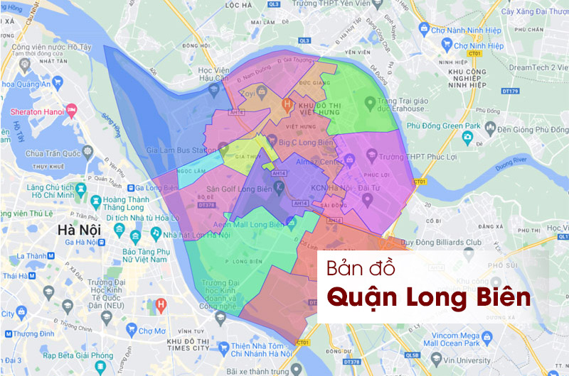 Bản đồ quận Long Biên Hà Nội mới nhất