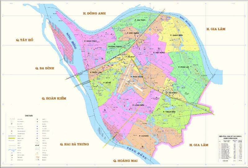 Bản đồ hành chính quận Long Biên mới nhất