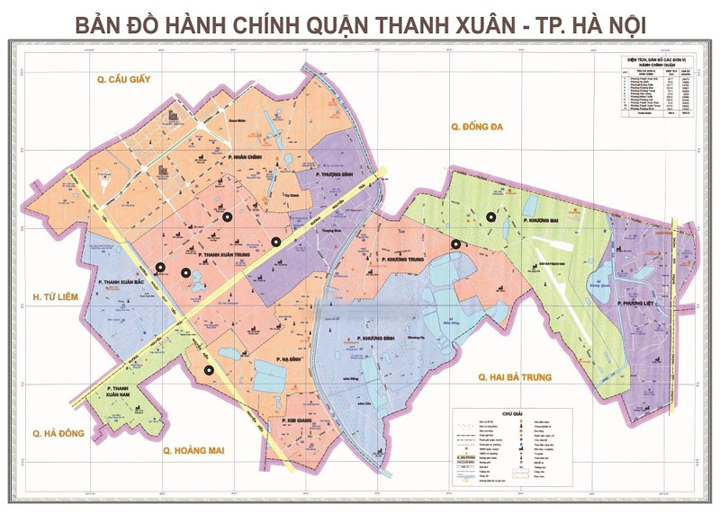 Bản đồ hành chính quận Thanh Xuân Hà Nội