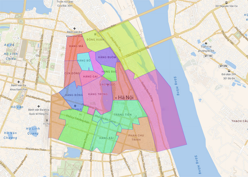 Bản đồ hành chính quận Hoàn Kiếm