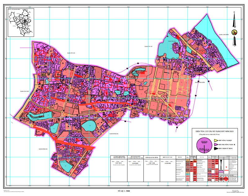 Bản đồ quy hoạch sử dụng đất quận Ba Đình