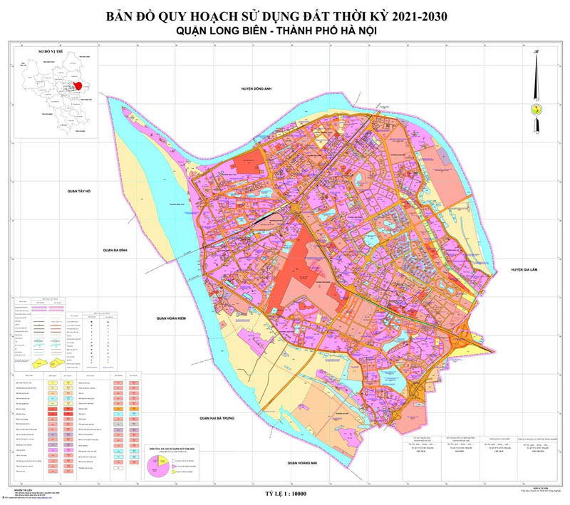 Bản đồ quy hoạch sử dụng đất quận Long Biên
