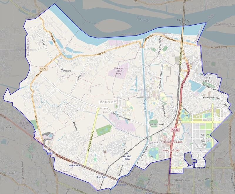 Bản đồ giao thông quận Bắc Từ Liêm mới nhất