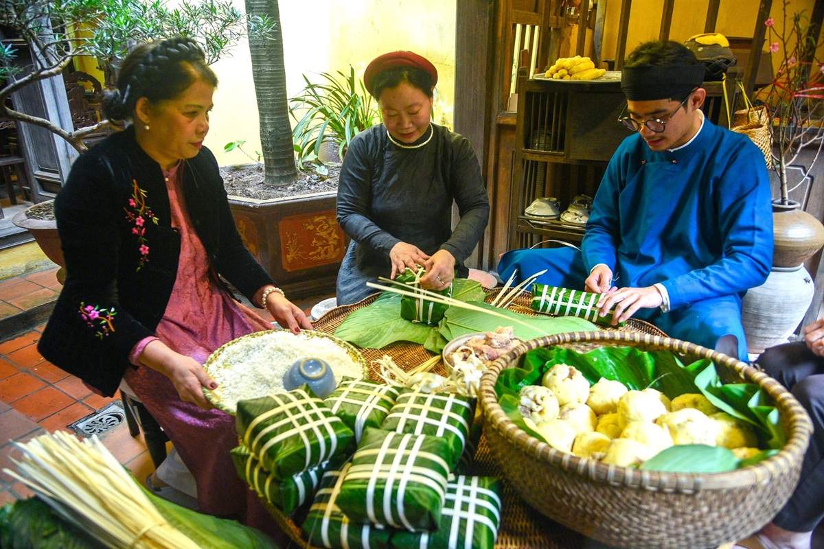 Bánh chưng bánh tết ngày Tết