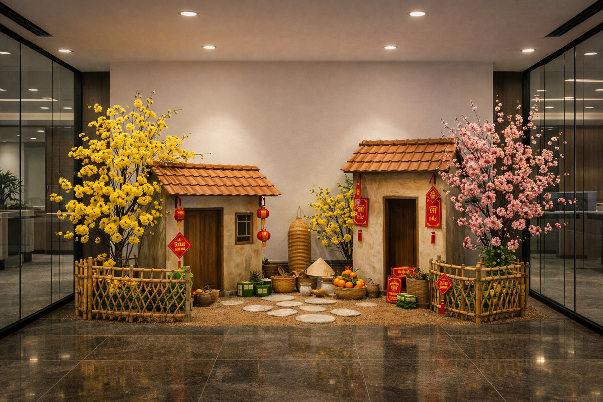 Trang trí Tết văn phòng đẹp