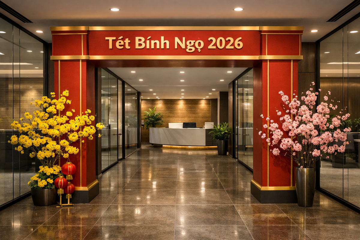 Trang trí Tết văn phòng đẹp