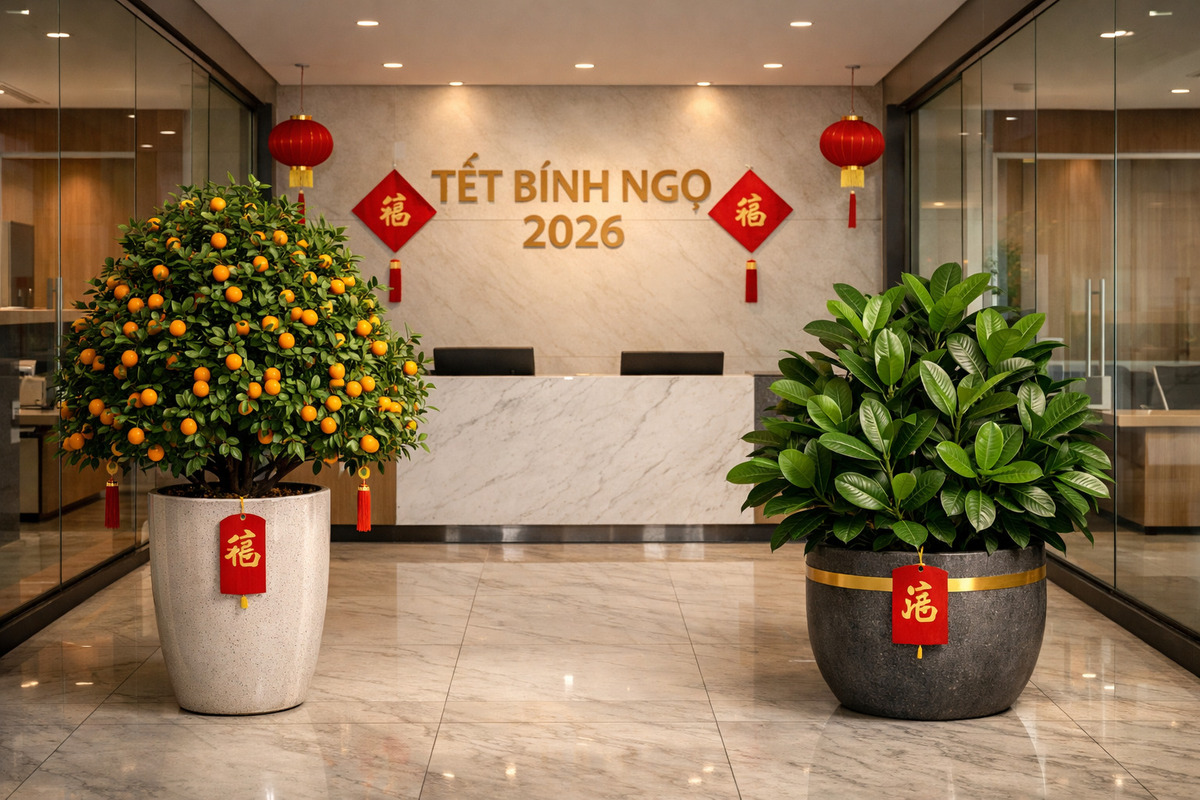 Trang trí Tết văn phòng đẹp