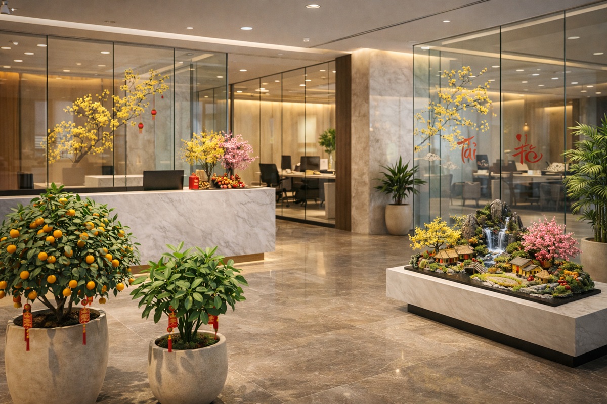 Trang trí Tết văn phòng