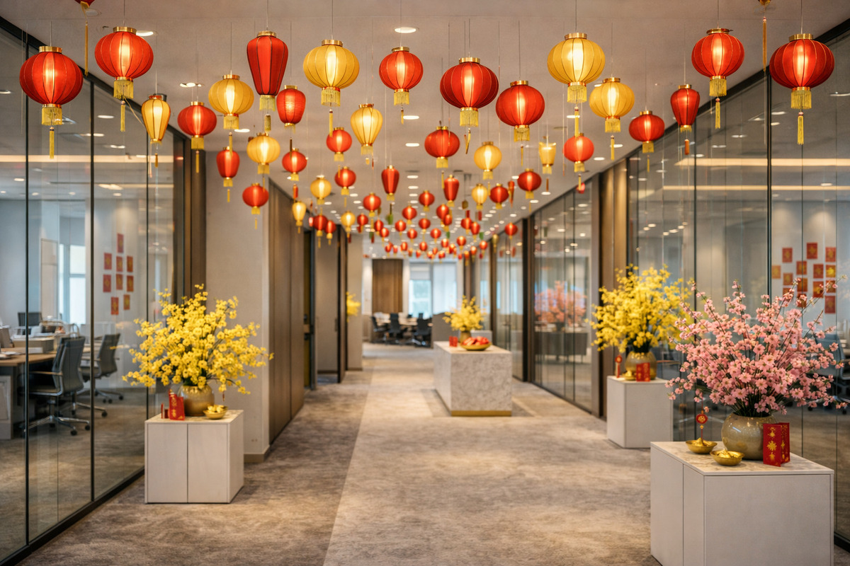 Ý tưởng trang trí Tết văn phòng