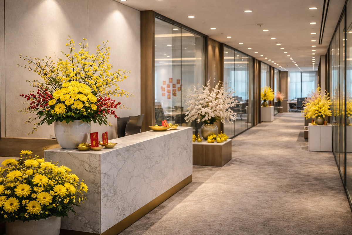 Ý tưởng trang trí Tết văn phòng