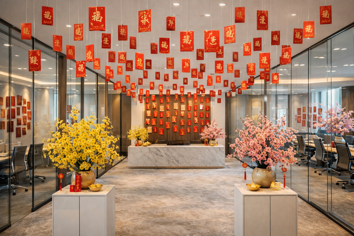 Ý tưởng trang trí Tết văn phòng