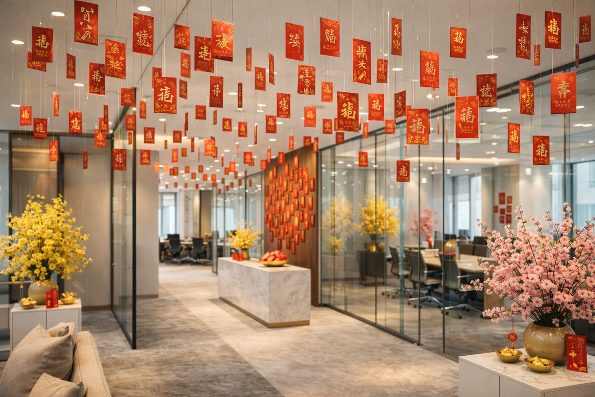 Ý tưởng trang trí Tết văn phòng