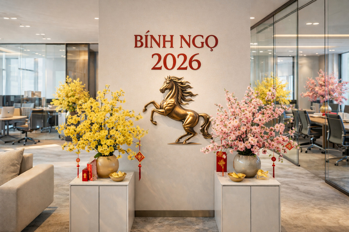 Ý tưởng trang trí Tết văn phòng