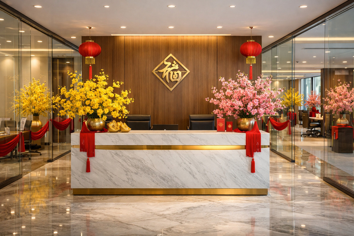 Ý tưởng trang trí Tết văn phòng