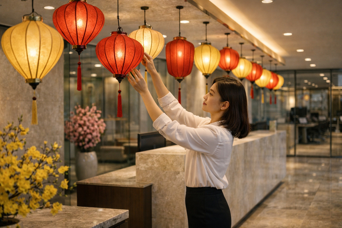 Ý tưởng trang trí Tết văn phòng