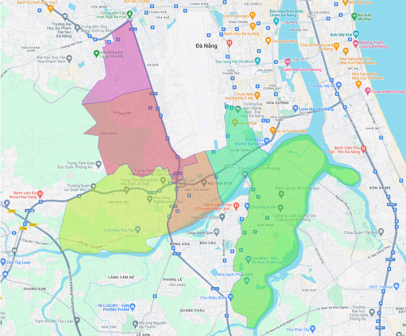 Bản đồ quận Cẩm Lệ chi tiết