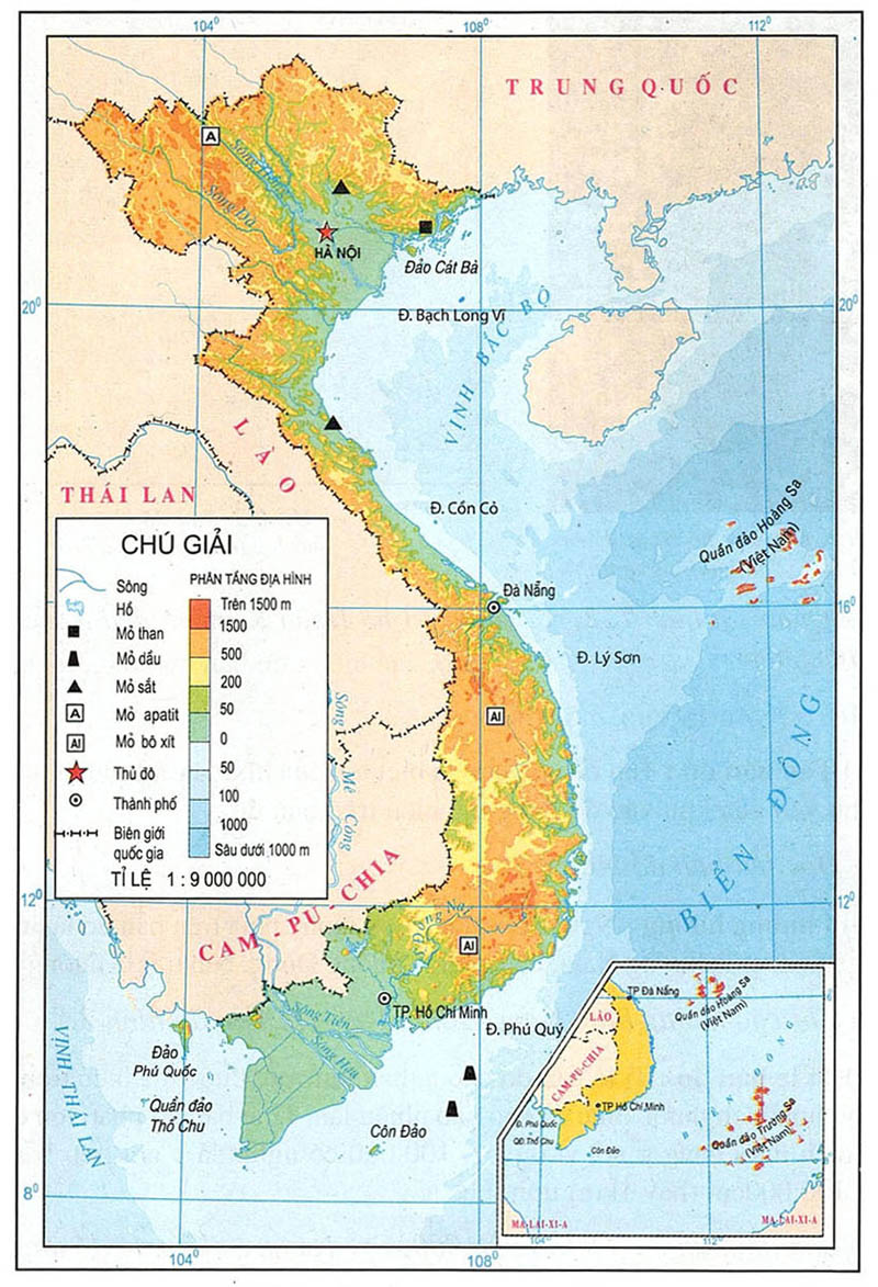Bản đồ địa lý Việt Nam chi tiết nhất