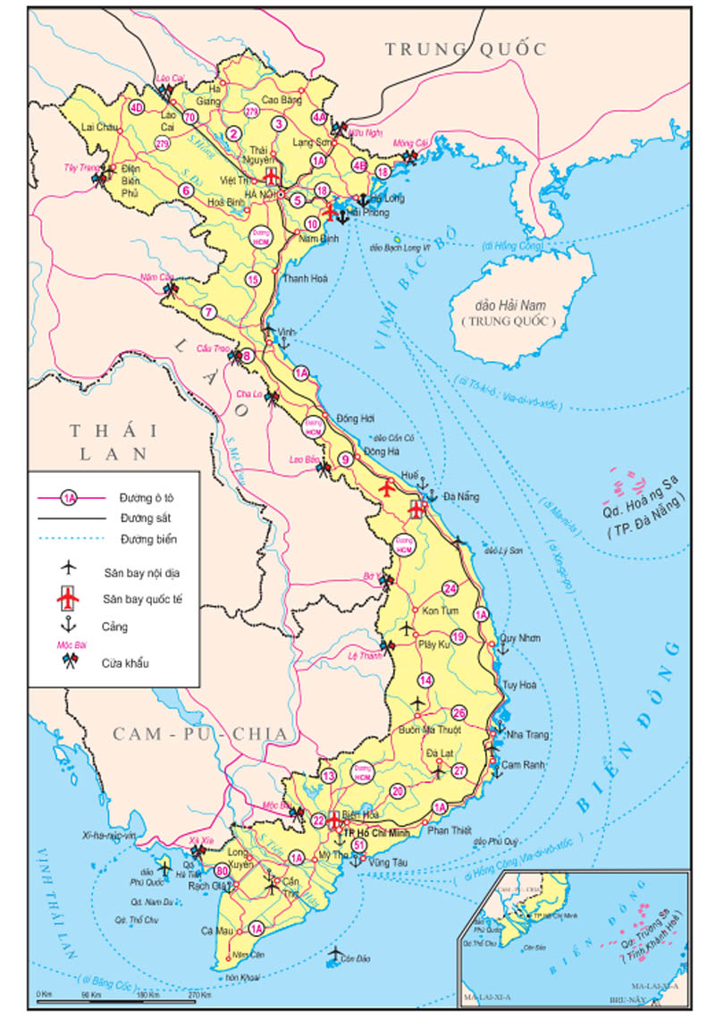 Bản đồ giao thông Việt Nam mới nhất