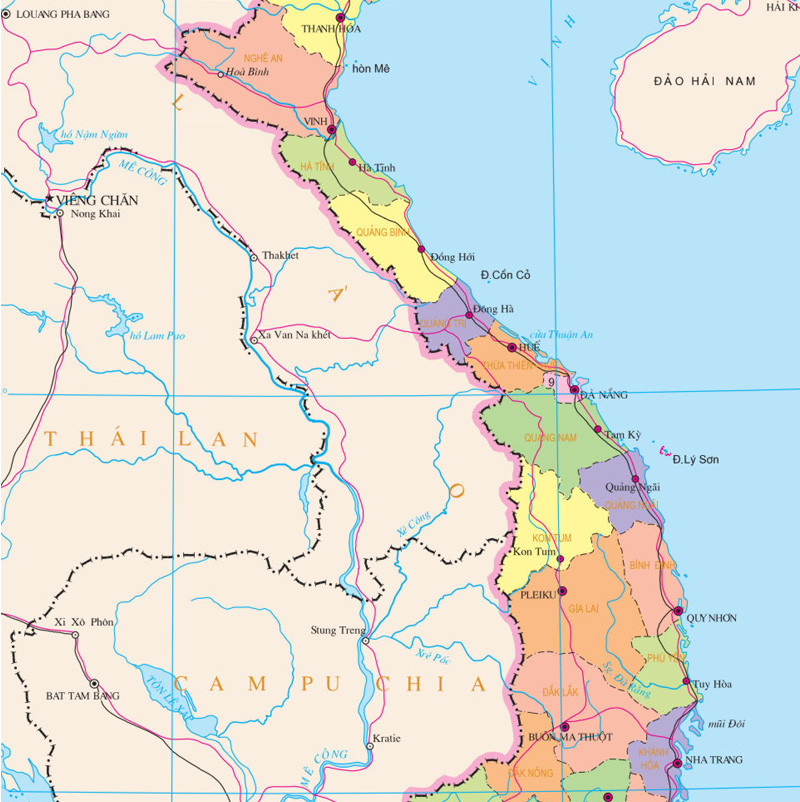 Miền Trung Việt Nam có 19 tỉnh thành