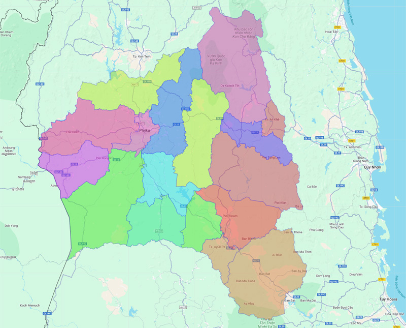Bản đồ tỉnh Gia Lai