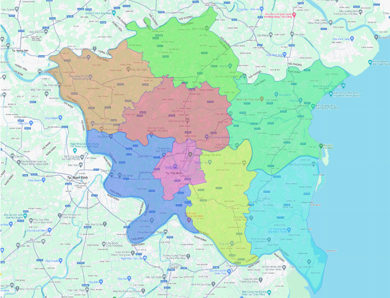 Bản đồ tỉnh Thái Bình