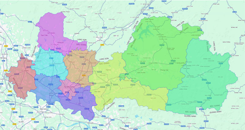 Bản đồ tỉnh Bắc Giang