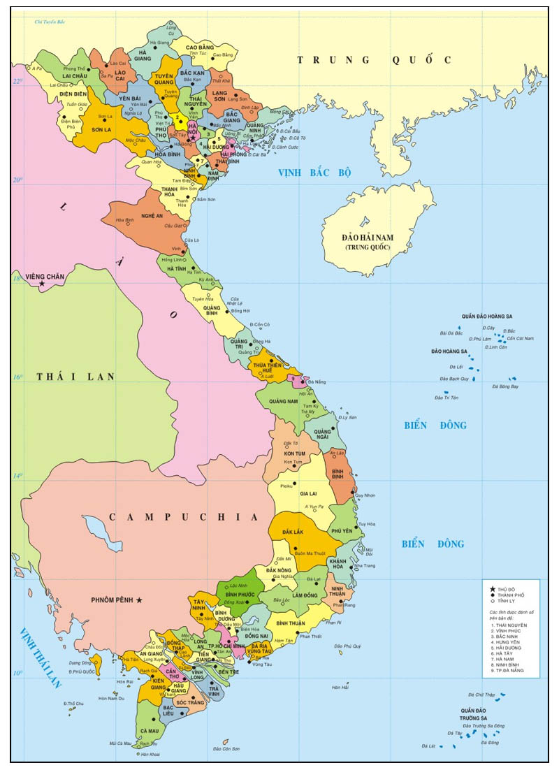 Bản đồ hành chính Việt Nam mới nhất