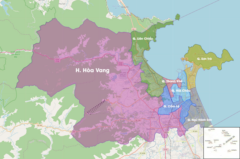 Thành phố Đà Nẵng hiện có 8 đơn vị hành chính trực thuộc