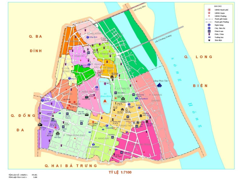 Vị trí địa lý của quận Hoàn Kiếm trên bản đồ hành chính