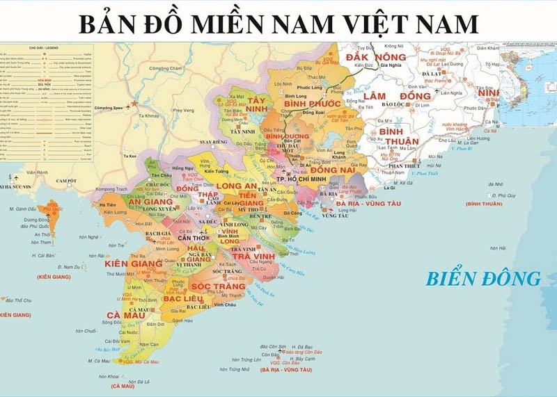 Bản đồ hành chính miền Nam Việt Nam