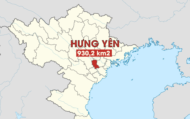 Tỉnh Hưng Yên xếp thứ 3 trong các tỉnh có diện tích nhỏ nhất Việt Nam
