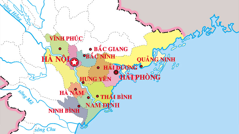 Các tỉnh thành thuộc vùng Đồng bằng Sông Hồng